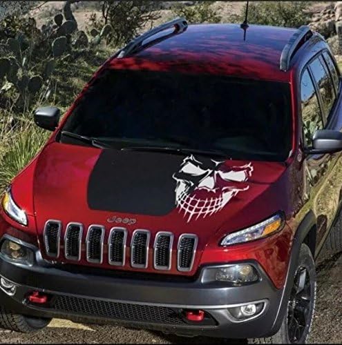 horeen Vinyl Skull Skeleton Body Decal Reflective Car Stickers Vehicle Styling Removable Waterproof Sticker PVC（19.68 * 22.44 inches） (white)
