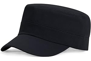 BAYNETIN Gorra Militar Clásica Unisex con Parte Superior Plana, Gorra Lisa, Gorras Deportivas Militares de Moda Ajustables, Gorra de Cadete, Sombreros Transpirables para Exteriores