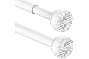 AIITOMG Bastone Tenda a Pressione Bastone Tenda Doccia Bastone a Pressione per Tenda Asta Tenda a Pressione, Fissaggio senza trapano né vitio, Diametro 25mm, 185-250cm, Bianco(1 Pezzo)