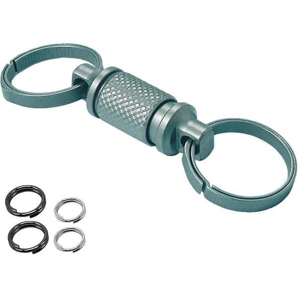 6 Anneaux Porte-Clés En Titane - Design Plat à Ouverture Latérale (1 Grand + 5 Petits)