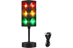 Yexiya Traffic Light Lamp Color Change Mini Stop Light Lamp 11 Inch Stop Sign Room Decor USB Traffic Light Cool Decorative Traffic Light Desk Lamp for Boys Girls Kids Room Party Decorations (1 Pcs)