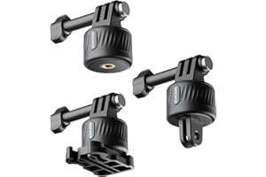 Neewer Set Adattatori Magnetici per Montaggio su Treppiede a Sgancio Rapido Compatibile con GoPro Hero 12 11 10 9 8 Hero Max DJI Osmo Action Insta360, con Filettatura 1/4" e Morsetto Pieghevole, GP-21