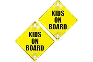 GEEHUA Sicherheitsschilder für Kinder an Bord, 2 Stück 12 7 x 12 7 cm Warnaufkleber für Autoschilder mit doppelten Saugnäpfen Baby im Auto Aufkleber Markierungen für Autofenster wiederverwendbar