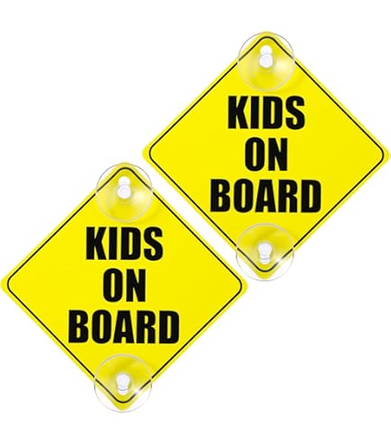 Toddlers On Board Car Sign, Baby On Board Sign, Grandchild On Board High Visibility Advisory Suction Cup Car Window Sign Designed To Let Other Road Users A Child Is In The Car 14 Cm X 14cm X 2cm - View #4