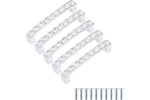 Psmgoods® Pomelli con strass di cristallo, stile europeo per porte dei mobili, per tirare la maniglia di armadi, cassetti, credenze 96MM Pack of 5