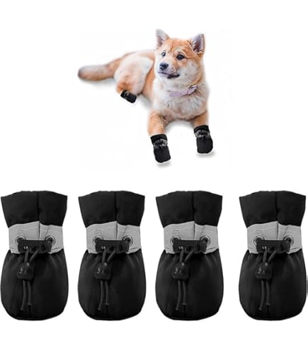 4 stuks hondensokken pootbescherming antislip hondensokken met verstelbare riemen voor honden outdoor ademend maat L