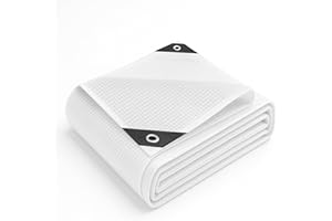 Keplin 2x3m Waterproof Tarpaulin Cover Sheet 100gsm - Heavy Duty, Mould-Resistant, Easy to Wash -PE Material, Reinforced Edges with Metal Eyelets -Clear Mesh -Ideal for Indoor-Outdoor Protection