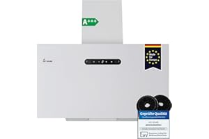 KKT KOLBE Dunstabzugshaube 60cm A+++ | Umluft Abluft | Kopffrei Wandhaube | Weiß | Metall | LED-Beleuchtung | Gestensteuerung | SensorTouch | Aktivkohlefilter | BASE6002W