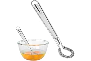 OWNKIM 1 PCS Fouet Cuisine Acier Inoxydable, Mini Fouet Cuisine Fouet à Spirale, Ensemble de 2 Fouets de Cuisine en Acier Inoxydable - Outil de Cuisine Polyvalent pour Mélanger et Fouetter (1PCS)