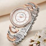 IIK COLLECTION Watches for Women Round Studded Dial |Analogue Quartz Movemnet Ladies Watch|Long Battery Life|Stainless Steel Adjustable Bracelet Chain Strap|Double Lock Clasp Safety Watches for Girls: 