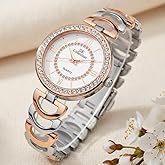 IIK COLLECTION Watch for Woman Round Studded Dial |Analogue Quartz Movemnet Ladies Watch|Long Battery Life|Stainless Steel Ad