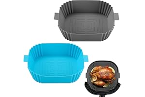 Vicloon Air Fryer Pot en Silicone,2pcs 7.8inch Pot en Silicone pour Friteuse à Air Silicone Air Fryer Liner Air Fryer Basket, Air Fryer Rack Accessoire pour Air Fryer,Four