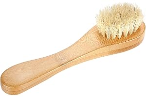 SERLIUM Gesichtsreinigungsbürste, tragbare Massagebürste, Holzgriff, Gesichtsbürste, Peeling, Reinigung, Hautbürste, Massage und Tiefenreinigung