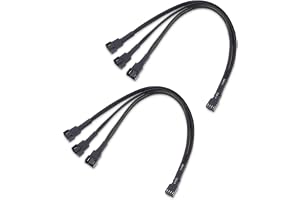 Cable Matters 2-Pack 3-Vägs 4-Stifts PWM-Fläktdelare, 30 cm | 1-till-3-adapter för PC-fläktar; en PWM-styrd kontakt med två f
