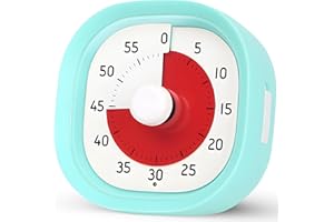 VIPNAJI Minuteur Visuel pour Enfants et Adultes‌, Minuteur à Décompte de 60 Minutes avec Fonction Flash Silencieuse, Timer Enfant pour Salle de Classe, Maison, Cuisine, Réunions (Bleu Clair)