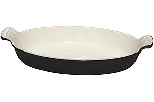 Commichef Provencale Professional Cast Iron 29cm Oval Au Gratin Dish Black, AGO-29BK