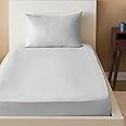 Sleep Well Microfiber Stripe Fitted Sheet with Pillowcase Set - 90x200+17cm (White)