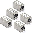 VCE Pack of 5 Cat6 Ethernet Adapter Coupling Patch Cable RJ45 Adapter POE Cat6 LAN Connector Extension LAN Cable RJ45 Couplin