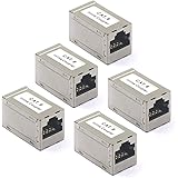 VCE Coupleur RJ45 Cat6 Lot de 5 Adaptateur Ethernet Réseau à Femelle Blindé pour Rallonge Câble Ethernet CAT6 CAT5 CAT5E