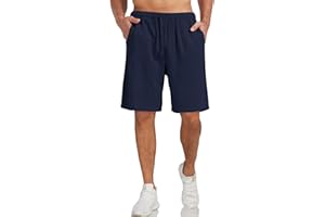 Zetieny Short Lin Homme Bermudas Short de Sport Été Casual Pantalon de Survêtement Pantalons Courts Taille Elastique La Plage Running Jogging Fitness Short