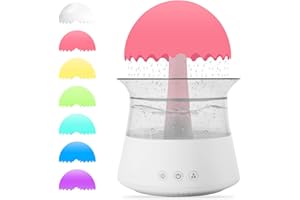 MIFXIN Rain Cloud Humidifier, Umbrella Rain Humidifier Essential Oil Diffuser 7 Colors Night Light, Bedside Raining Drop Sounds for Sleeping, Aromatherapy Essential Oil Diffuser for Bedroom (White)