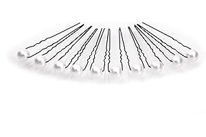 FLEXISTORE 10 épingles à cheveux perle - Bijoux de cheveux mariée - couleur noir - Blanc