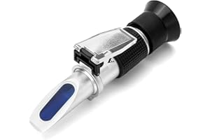 QWORK® Apiculteurs Réfractomètre De Miel, avec Fonction ATC, Brix 0-80%, pour Les Huiles Végétales De Lait Condensé Au Miel, La Mélasse De Sirop, Etc.