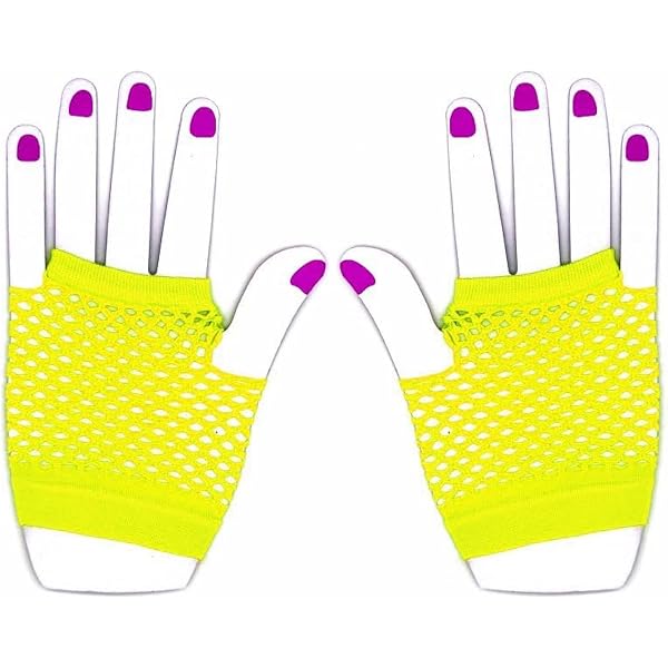 Gants Courts En Résille Sans Doigts - Style Rétro Années 80-90 - Nylon Extensible