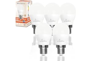 LED ATOMANT Pack 5x Bombilla LED E27 G45 9W. Color Blanco Frio (6500K). 950 lumenes. Casquillo grueso. Equivalente 95W tradicional.