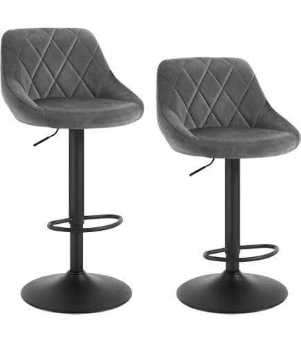 VASAGLE Lot De 2 Tabourets De Bar Pivotants à Hauteur