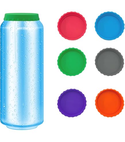 Tappi Per Lattine Con Cannuccia - 2 Pezzi In Silicone Alimentare - Coperchi Riutilizzabili A Prova Di Perdite Per Lattine Standard - Ideali Per Bibite, Birra, Soda - 2 Colori