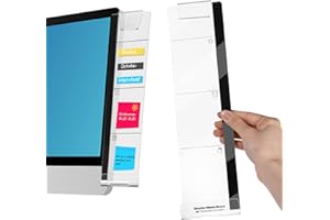 Qianyu Acrylic Computer Monitor Memo Board for No Edge Monitors Office Decor Supplies for Women Men Computer Side Panel Sticky Note Holder Home Office Desk Accessories Desktop Message Board