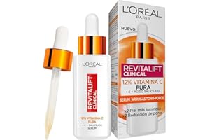 L'OREAL PARIS L'Oréal Paris Sérum Facial 12% Pura Vitamina C , Piel más luminosa y poros menos visibles, Reduce las arrugas, la despigmentación y los poros, Revitalift Clinical, 30 ml