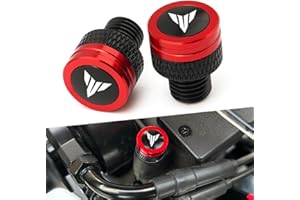 QNXBDKME Motorrad Spiegel Blindstopfen Schrauben M10 Für MT07 2024 2025 Zubehör MT09 SP MT10 2023 2022 MT 07 09 10 MT-07 MT-09 MT-10 MT-25 FZ09 FZ07 Spiegelschrauben Dekorativer Stopfen aus Aluminium (Rot)