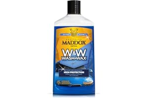 Maddox Detail - Wash & Wax - Shampoo con cera di carnauba. Shampoo concentrato per auto che pulisce, lucidante auto sgrassa in profondità, lucida e protegge. Detergente pulizia auto. 500 ml.