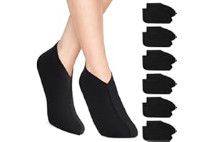 Segbeauty Calzini Idratanti per Piedi, 6 Paia Calzini Idratanti Cosmetici, Traspirante e Riutilizzabile, per Alleviare il Dolore al Tallone, Cura dei Piedi (Nero)