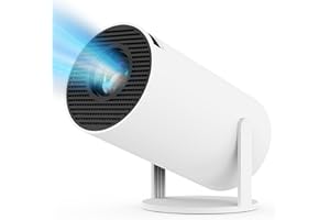 FEARWIKY Mini Projector with 5G WIFI and Bluetooth, 4K 1080P Support Portable Projector 180° Rotatable 130'' Screen Movie Projector Auto Keystone Compatible for Laptop, PC, Smartphone, TV Stick (White）