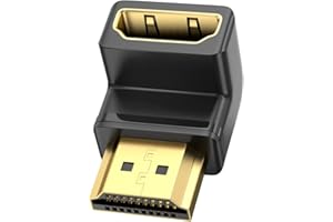 ULT-WIIQ 8K HDMI 2.1 Winkel Adapter, 90 Grad HDMI Abgewinkelt Winkelstecker mit 8K@60Hz, 4K@120Hz 144Hz 2K@240Hz, HDR, Dolby, eARC, HDCP 2.3 für PC, PS5, Apple TV Box, Projektor, Fernseher, Soundbar (1 Stück)