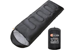 ACTIVE FOREVER Sacco a pelo con Cappello 3 Stagioni, Ultraleggero Sacchi a Pelo con sacco a compressione Campeggio per Adulti Adolescenti Bambini Trekking Campeggio Alpinismo Viaggi Escursionismo