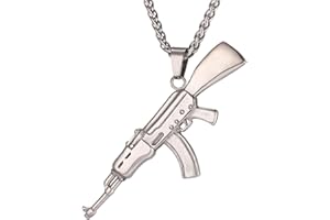 U7 Armee Gewehr Kette M16/AK-47/Mini Uzi/M9 Maschinengewehr Modell Anhänger Halskette personalisiert Pistole Waffe Coole Modeschmuck Geschenk für Männer Jungen