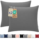 Dreamzie Pillow Case 65 x 65 cm &ndash; Set of 2 Oeko-Tex Certified Microfibre with Zip &ndash; Soft and Brushed Pillowcase &ndash; Anthracite