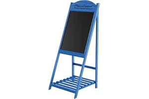 YUMYOLK Pizarra Caballete Madera de Tiza, 110x42cm Grande Pizarras Negra Pie Cara de Menu de Publicidad para Bar Hosteleria Restaurante Anuncios - Blu