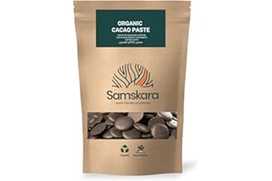 Pasta de Cacao Orgánica en Botones | 100% Natural y Cruda de Perú | Chocolate Puro Ceremonial | Sin Azúcar Añadida | Ideal para Bebidas y Repostería | Samskara - (1000 gr)