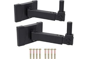 Howonder HD-339 Lautsprecher wandhalterung,Wandlautsprecher Halterung, hält bis zu 45 kg, Design für professionelle Audio-PA-Lautsprecher ，Schraube versteckt (2 Packungen schwarz)
