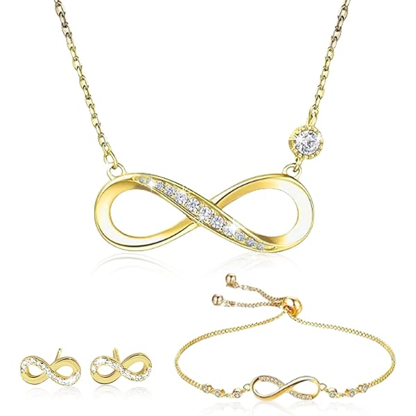 Collier Infini En Acier Inoxydable Plaqué Or - Pendentif Chance Pour Femme Et Fille, 41-45 Cm