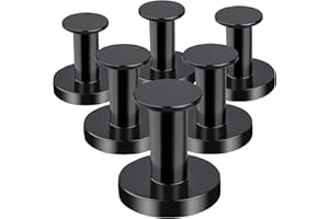OCEUMAOA 6 Pack Magnetic Hooks Heavy Duty Strong Neodymium Magnet with Hooks for Hanging Coats and Bags Kitchen Fridge Classroom Office Camping Black 36mm