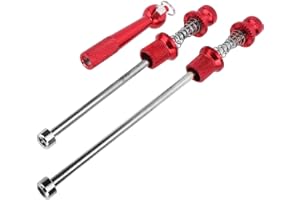 YCTZE Black Aluminum Oy Bike Security Skewers Th Quick Release Wheel Locking for Road Set of 2. (Red)