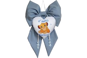 NEO MAMMA L'INIZIO DI UN AMORE CHE NON HA FINE. Fiocco Nascita Bimbo Personalizzato con Nome e Disegno, un Regalo per Celebrare questi Momenti Preziosi (Azzurro)