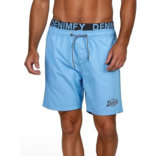 RIVERSO RIVJannik Zwembroek voor heren, korte broek, zomer, sport, shorts, trekkoord, print, 100% polyester, zwart, blauw, rood, groen, oranje, S, M