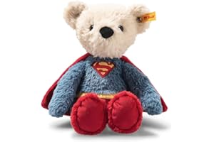 Steiff Teddybär Superman 29cm bunt, Kuscheltier Superheld, ideal für Kinder und Fans, Plüsch Bär im Superman Look, aus kuschelweichem Plüsch, waschmaschinenfest